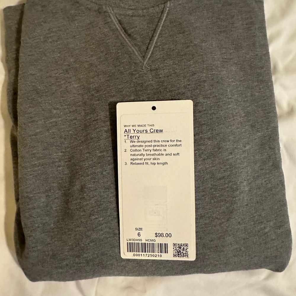 Lululemon Athletica Gray Sweatshirt with Classic V-Stitch
